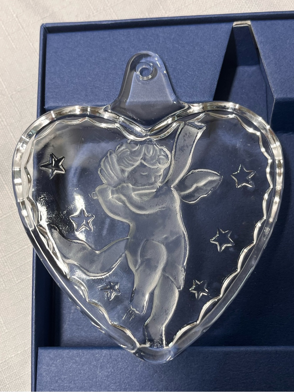 Mikasa Clear Glass Heart Ornament with Cherub Motif
Cherub’s Melody